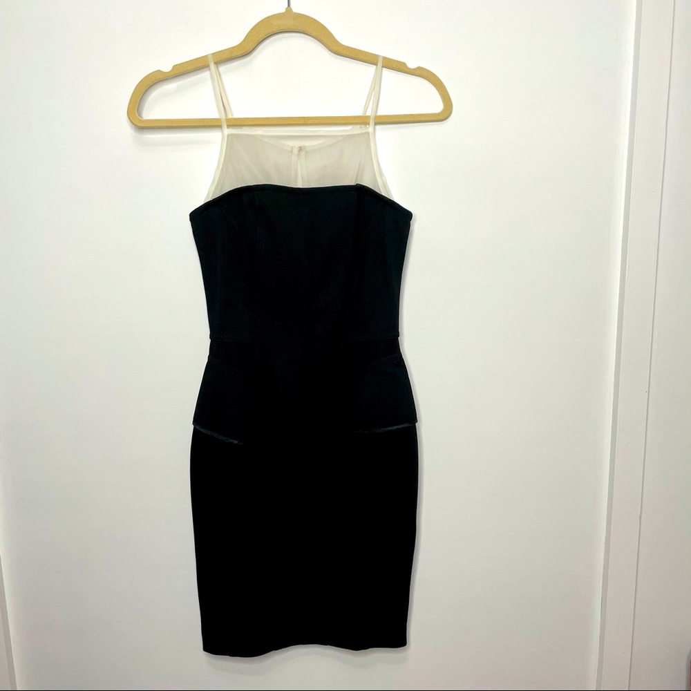 Silvian Heach mini bodycon black dress with white